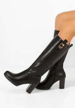 Cizme cu toc gros Lorisea negre imagine