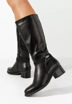 Cizme cu toc gros Meilida maro imagine