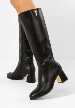Cizme cu toc gros Softina negre imagine