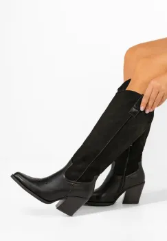 Cizme cu toc gros Ulvera negre imagine