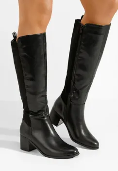 Cizme cu toc gros Vestia negre imagine
