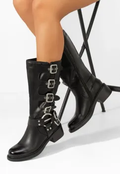 Cizme cu toc gros Vinnie negre imagine