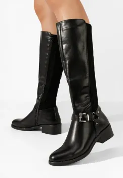 Cizme cu toc mic Pedra V2 negre imagine