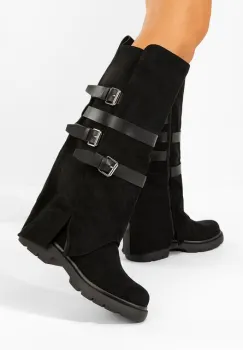 Cizme dama fara toc Rovira negre imagine