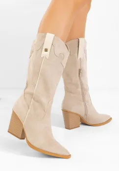 Cizme dama Favira bej imagine