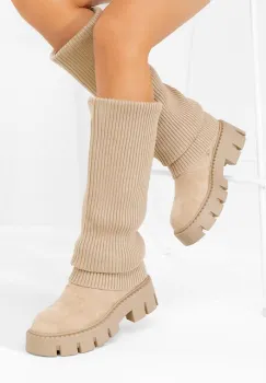 Cizme dama Michelina bej imagine