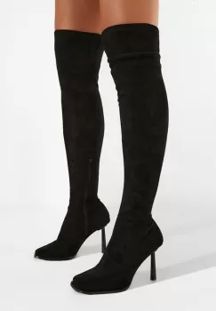 Cizme lungi cu toc negre Mincia imagine
