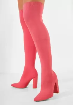 Cizme lungi peste genunchi bej Herrera imagine