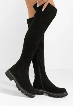 Cizme lungi peste genunchi Keisha negre imagine