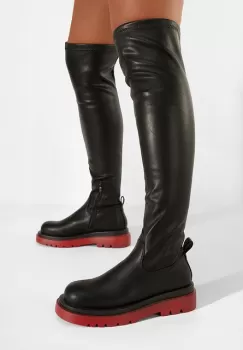 Cizme lungi peste genunchi negre Coria imagine