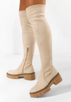 Cizme lungi peste genunchi negre Dolaria V3 imagine