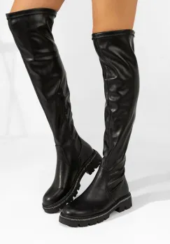 Cizme lungi peste genunchi Niko negre imagine