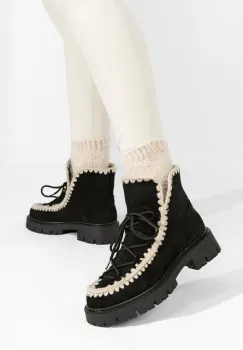 Cizme mocc Adelina negre imagine