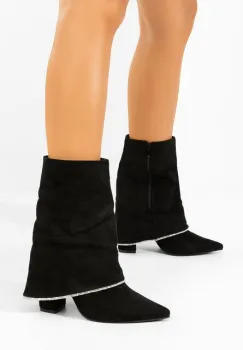 Cizme scurte cu toc Nelora negre imagine