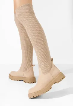Cizme tip soseta Zorina V2 bej imagine