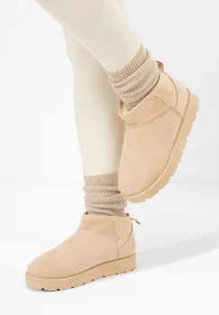 Cizme tip ugg Avenira bej imagine