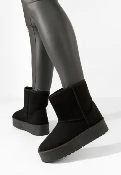 Cizme tip ugg Chrisia negre imagine