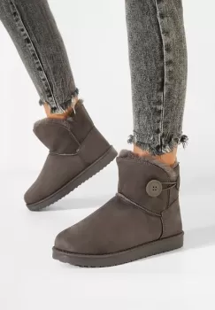 Cizme tip ugg gri Troyes imagine