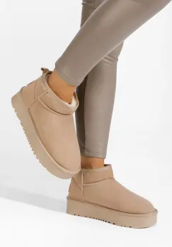 Cizme tip ugg Maya kaki imagine