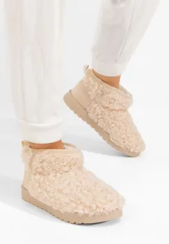 Cizme tip ugg Mivora bej imagine