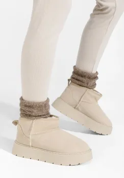 Cizme tip ugg Olevianna bej imagine