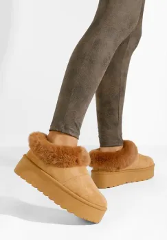 Cizme tip ugg Sevina V2 camel imagine