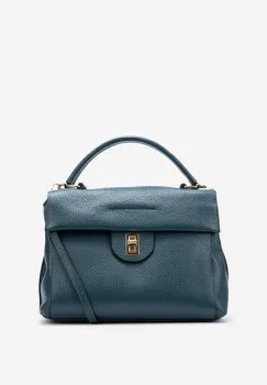 Geanta din piele naturala Yeva albastra imagine