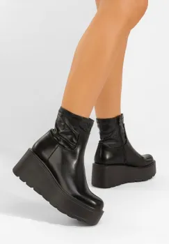 Ghete cu platforma Kisala negre imagine
