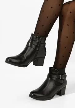 Ghete cu toc gros Amiriela negre imagine