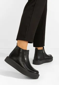 Ghete dama piele Shannan negre imagine