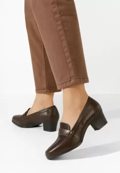 Mocasini cu toc Elidera kaki imagine