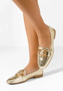 Mocasini dama eleganti Abena aurii imagine