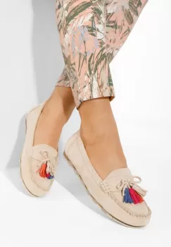 Mocasini dama Prestia bej imagine