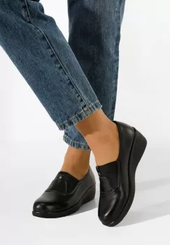 Pantofi casual cu platforma negri Liniara imagine