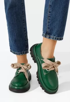 Pantofi casual dama piele Dasha V2 verzi imagine