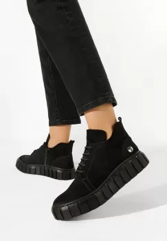 Pantofi casual dama piele negri Argina imagine