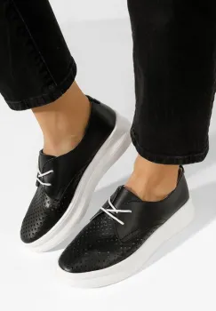 Pantofi casual dama piele Seirra negri imagine