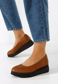Pantofi cu platforma Cantoria camel imagine