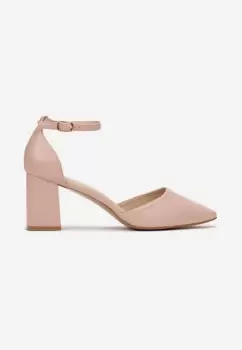 Pantofi cu toc Alivila Roz imagine