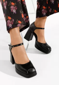 Pantofi cu toc gros Abile fucsia imagine