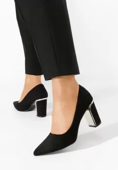 Pantofi cu toc gros eleganti Sireda bej imagine