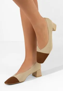 Pantofi cu toc gros Eusebya bej imagine
