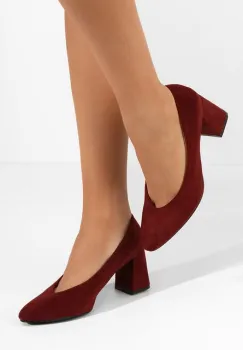 Pantofi cu toc gros Franceska grena imagine