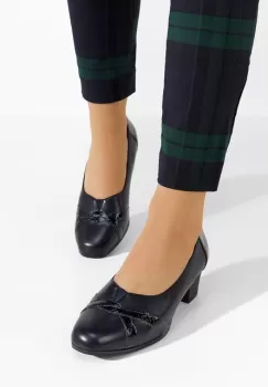 Pantofi cu toc mic Annie navy imagine
