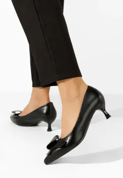 Pantofi stiletto cu toc mic Petta negri imagine