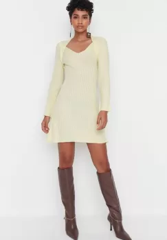 Rochie scurta galbena Ribeira imagine