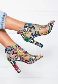 Sandale cu toc Chava Multicolore imagine
