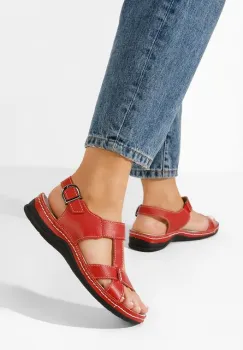 Sandale dama piele Zinna rosii imagine