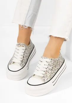 Tenisi cu platforma Nedra animal print imagine