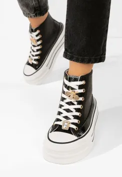 Tenisi cu platforma Trixy negri imagine